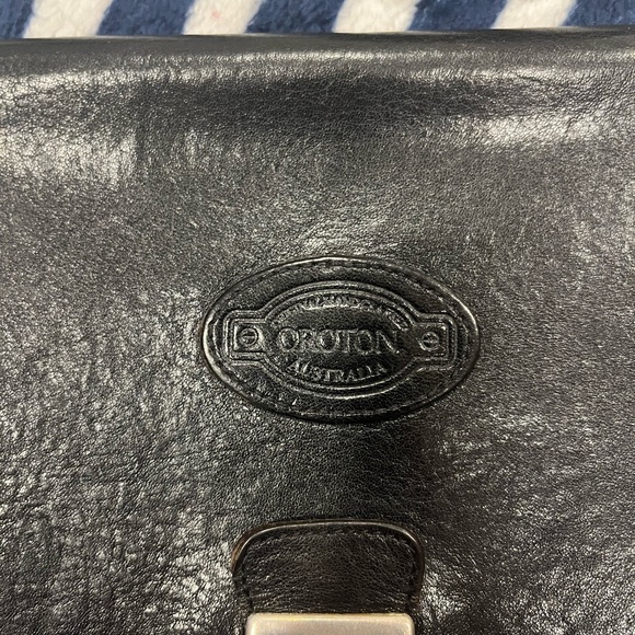 OROTON Australian Black Cowhide Genuine Leather Crossbody Bag - Picture 9 of 13